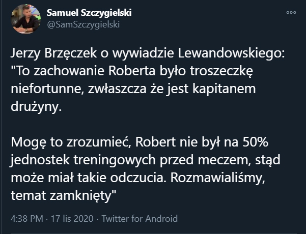 Tak Brzęczek skomentował zachowanie Lewandowskiego... xD